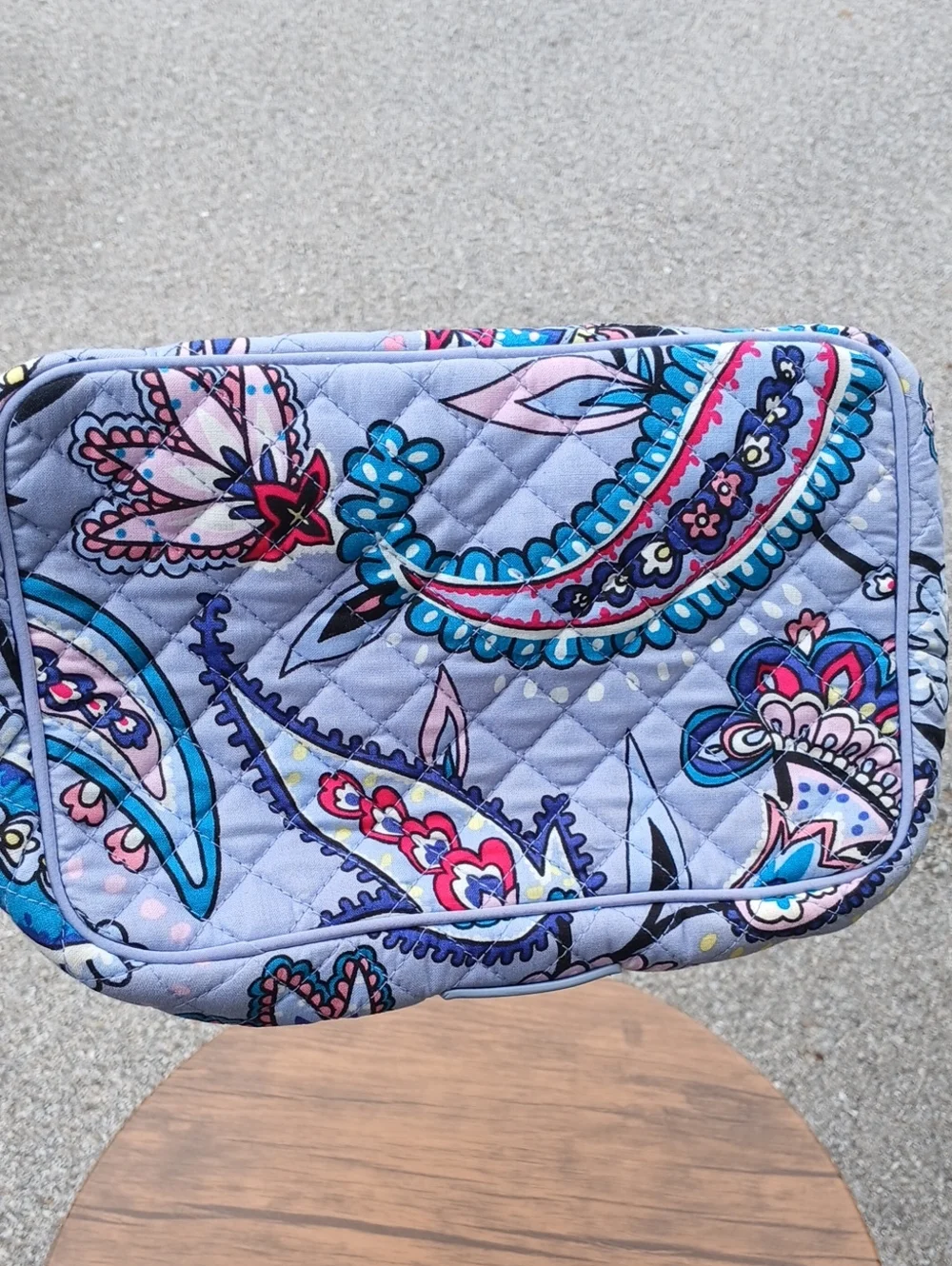 Vera Bradley Light Blue Paisley Quilted Cosmetic Case